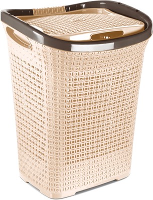 MILTON 50 L Beige Laundry Basket(Plastic)