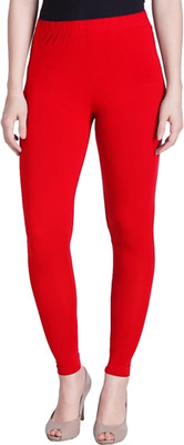 Viaan Ankle Length Western Wear Legging(Red, Solid)