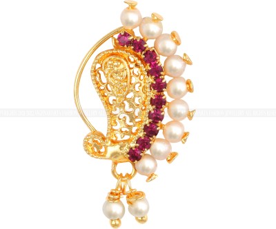 VIGHNAHARTA Pearl, Cubic Zirconia Gold-plated Plated Alloy Nathiya