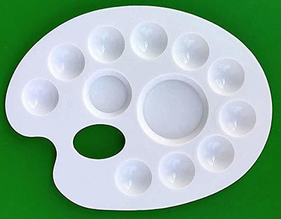 clipper PLASTIC 12 Paint Wells Palettes(Set of 1, White)