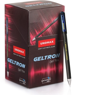 UNOMAX Geltron Waterproof Ink Gel Pen(Pack of 50, Blue, Black, Red)