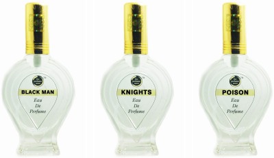 The perfume Store BLACK MAN KNIGHTS POISON Regular pack of 3 Eau de Parfum  -  180 ml(For Men & Women)