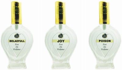 The perfume Store BELA E FULL JOY POISON Regular pack of 3 Eau de Parfum  -  180 ml(For Men & Women)