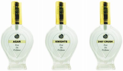 The perfume Store AGAR KNIGHTS 2407 CRUSH Regular pack of 3 Eau de Parfum  -  180 ml(For Men & Women)