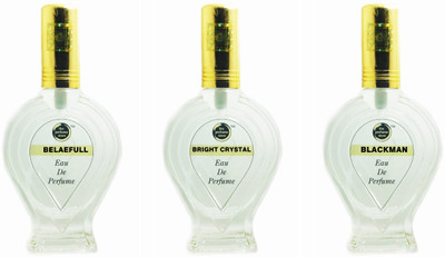 The perfume Store BELA E FULL BRIGHT CRYSTAL BLACKMAN Regular pack of 3 Eau de Parfum  -  180 ml(For Men & Women)