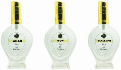 The perfume Store AGAR WOW BLACKMAN Regular pack of 3 Eau de Parfum  -  180 ml(For Men & Women)