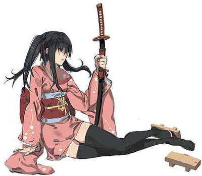 Anime Girls Gintama Yagyuu Kyuubei Sword Katana Kimono Matte Finish Poster Paper Print