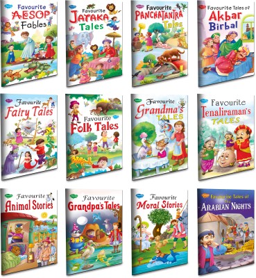 Children Story Books All In One Combo | Set Of 12 Story Books For Kids -English Moral Story Collection(Paperback, Sawan)