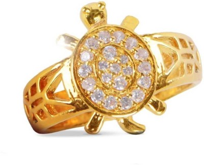 TheValvetBox Adjustable Meru Ring For Men Gold Plated Tortoise Ring for Men and Women Brass Gold Plated Ring Alloy Brass Plated Ring