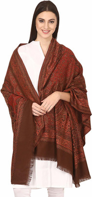 PASHTUSHS Viscose Self Design Women Shawl(Brown)