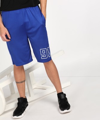 abof by Aditya Birla Solid Men Blue Sports Shorts