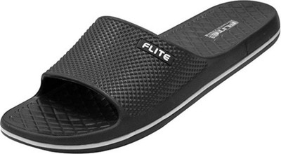 FLITE Men Slides(Black, White , 10)