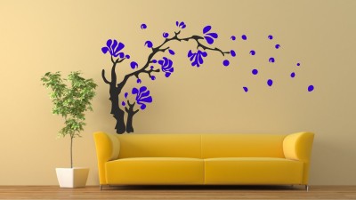 Saiii Designs 150 cm Beautiful Black And Green Tree Wall Sticker to add life to your Walls (150cm x 80cm) Self Adhesive Sticker(Pack of 1)