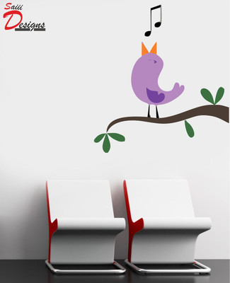 Saiii Designs 76 cm Music Birds And Tree Wall Sticker to add life to your Walls (76cm x 83cm) Self Adhesive Sticker(Pack of 1)