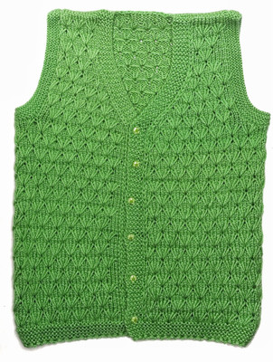 Little Aayu Self Design V Neck Casual Girls Green Sweater