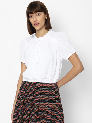 American Eagle Outfitters Casual Self Design Women White Top