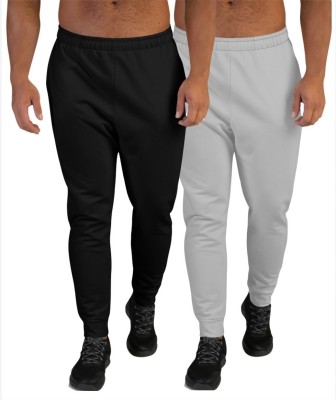 CLOTHINKHUB Solid Men Grey, Black Track Pants