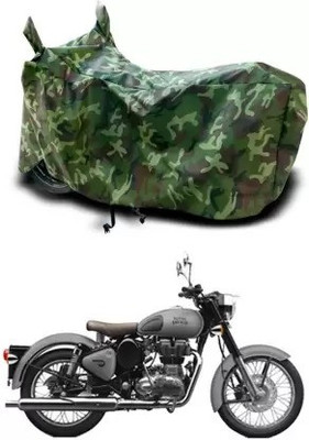 Bullkartzone Two Wheeler Cover for Royal Enfield(Classic 350 Signals, Green)