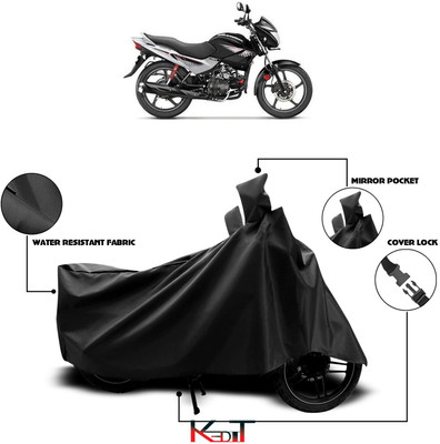 KEDIT Waterproof Two Wheeler Cover for Hero(Glamour i3s, Black)