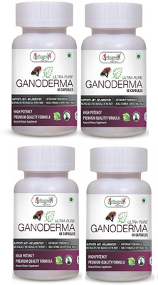 Vringra Ganoderma Capsules-Stamina & Energy Booster-Ganoderma Lucidum Extract (Pack of 4)(4 x 60 Capsules)