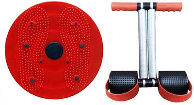 Orvax RED DOUBLE SPRING TUMMY TRIMMER AND RED TUMMY TWISTER Ab Exerciser(Multicolor)