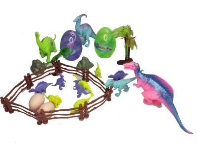 Cabin Hut Dinosaur Toy for Kids Set of 31PCS With BIG Egg | Hatch the Dinosaur Egg |Dino World Toys Create Your Jungle with Dinosaur Animals Toys Set | Dinasours soft toys for kids | | Wild Animal Action Figure Set(Multicolor)