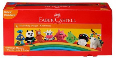 FABER-CASTELL l Modelling dough 50gm pck-6 shades, 3Y+ Art Clay(0.4 kg)