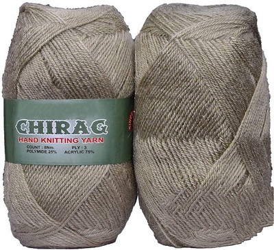 JEFFY Oswal Chirag Light Mouse (400 gm) Wool Ball Hand Knitting Wool/Art Craft Soft Fingering Crochet Hook Yarn, Needle Knitting Yarn Thread Shade no-6