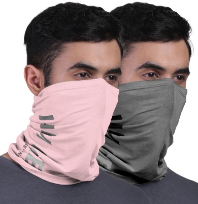 FREECULTR Unisex Printed Bamboo Bandana Anti Microbial Multipurpose Headband Cloth Face Mask for Dust and Sun Protection (Pack of 2) Men Printed Bandana(Pack of 2)