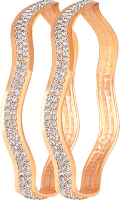 JFL - Jewellery for Less Copper Gold-plated Bangle Set(Pack of 2)