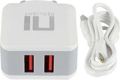 Neolight 2.1 A Wall Charger for Mobile with Detachable Cable(White, Cable Included)