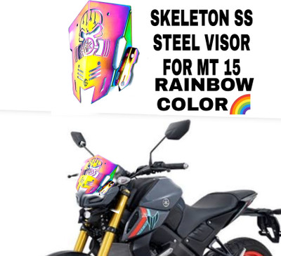 imad SS STEEL SKELETON RAINBOW COLOR VISOR FOR MT15 Bike Fairing Kit