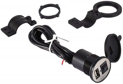 RHONNIUM ™ Bike Charger 12V/24V 36W Waterproof Aluminium Dual 22 A Bike Mobile Charger