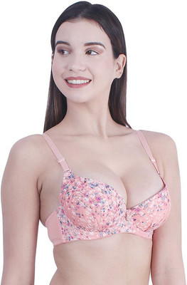 Zylum Fashion Women's Polycotton Padded Underwired Push-Up Bra Women Push-up Lightly Padded Bra(Multicolor)