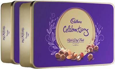 Cadbury Celebrations Rich Dry Fruit Collection Truffles; Pack of 2 Brittles  (2 x 177 g)
