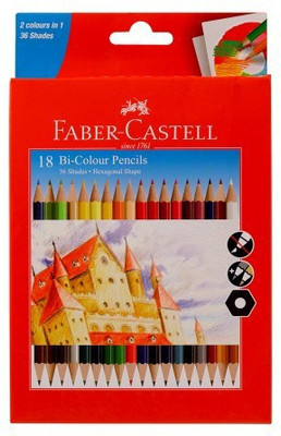 FABER-CASTELL bi-colour round Shaped Color Pencils(Set of 1, Multicolor)