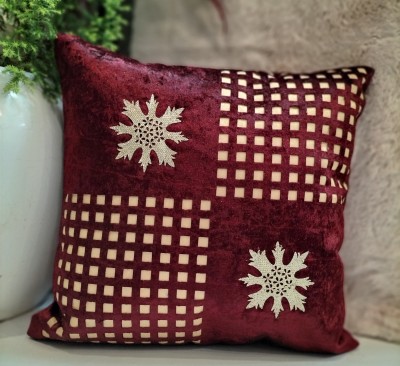 A CUBE LUXURY SOLUTIONS Printed Cushions Cover(Pack of 5, 40 cm*40 cm, Maroon)