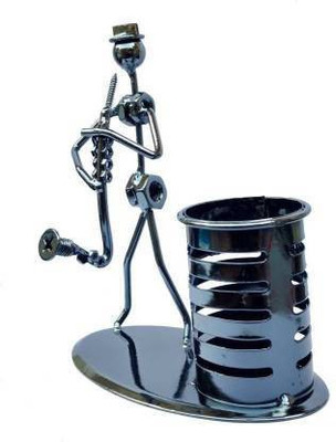 Posh store 1 Compartments Metal Pen Stand(Black)