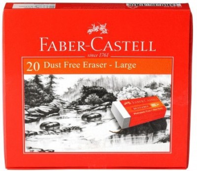 FABER-CASTELL dustfree eraser large box 20, 10Y+ Non-Toxic Eraser(Set of 1, Multicolor)