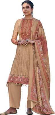 DRAVINAM Trends Wool Embroidered Kurta & Palazzo Material