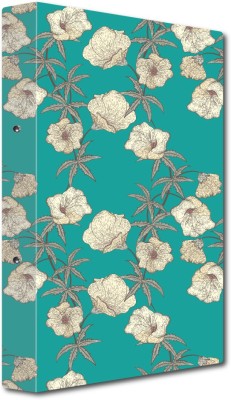 Nourish Cardboard Punchless File Folder(Set Of 1, Cream-Flowers turquoise)