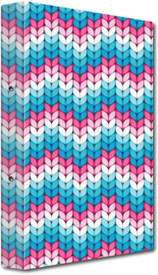 Nourish Cardboard Punchless File Folder(Set Of 1, Pink-Blue knit pattern)