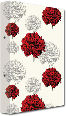 Nourish Cardboard Punchless File Folder(Set Of 1, Red-And-Grey flower)