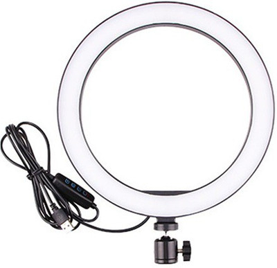 Webilla Portable & Adjustable Design 10 inch Big Selfie Light for Makeup, You Tube Videos, Photography Compatible for Mobile & Small Cameras Ring Flash(White)