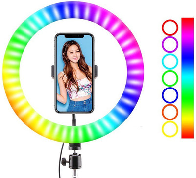 Wrapo 10 Inch Multi color Red Green Blue (RGB) and Normal Light Selfie Ring without Tripod & Remote Control, 360° Rotatable Photography Dimmable Studio Lighting for Live Streaming Ring Flash(Multicolor) Wrapo 10 Inch Multi color Red Green Blue (RGB) and Normal Light Selfie Ring without Tripod & Remote Control, 360° Rotatable Photography Dimmable Studio Lighting for Live Streaming Ring Flash(Multicolor)
