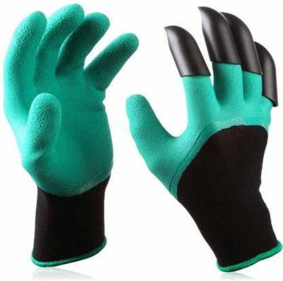 BCS TRADERS Garden Farming Gloves Washable with Right Hand Fingertips ABS Claws for Pruning, Digging & Planting, Gardening Tool for Home Pots Gardening Shoulder Glove