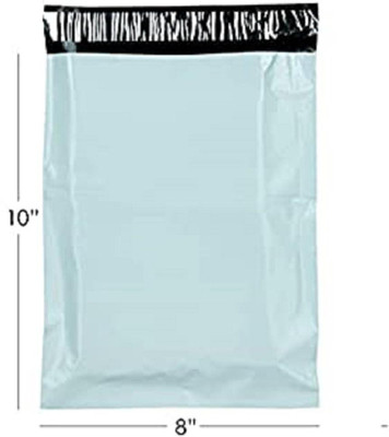 JFLEXY Without Document Pouch 8x10 inch Plain Temper Proof Courier Bag 50 Micron Pack of 100 8*10 Without POD 100(White)