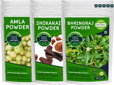 NATURAL AND HERBAL PRODUCTS Shikakai Amla Bhringraj Powder for Hair Care(Growth, Fall, Color, Conditioner) Combo - 100Gram (Pack of 3)(300 g)