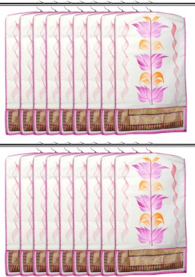 KUBER INDUSTRIES Non Woven Hanging Saree Cover With 1 Zipper Compartment on Back Side- Pack of 18 (Pink)-HS_38_KUBMART21528 Closet Organizer