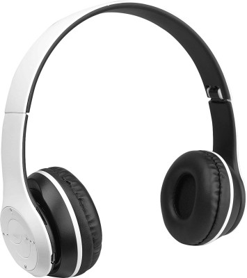 Wanzhow Headphones with Mic, Headset with Passive Noise Cancellation Bluetooth Headset(White, On the Ear)
